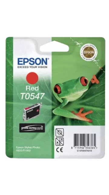 GENUINE EPSON T0547 Red cartridge ORIGINAL FROG OEM ink for R800 R1800