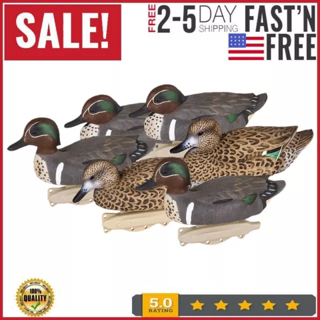 6 Pack Outdoor Storm Front Green Winged Teal Decoys 10.5'' Waterfowl Floaters