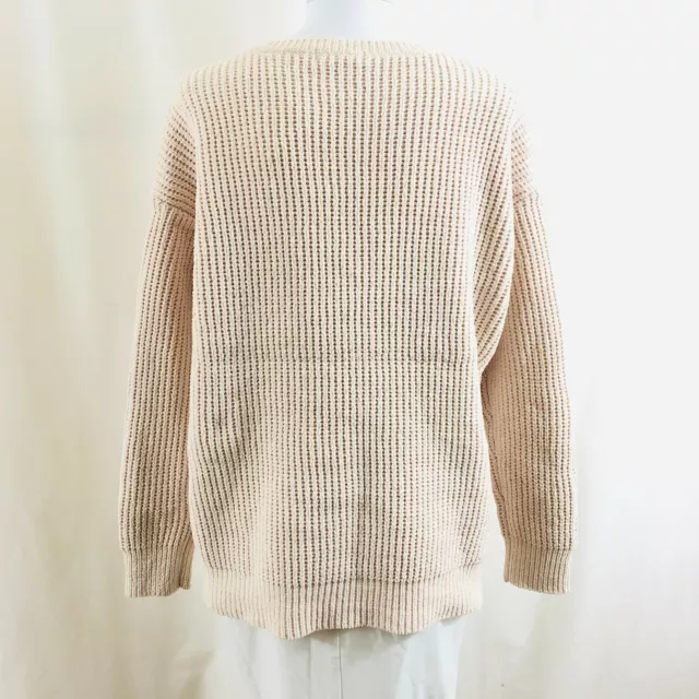 BB Dakota Womens Cool Runnings Sweater V Neck Chunky Knit Soft Beige Size M 2