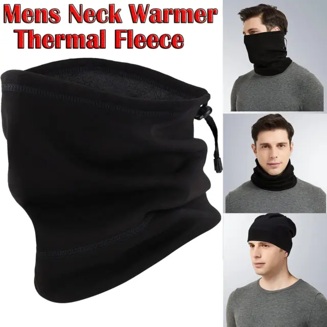 Mens Neck Warmer Black Thermal Women Fleece Warm Winter Balaclava Soft Face Mask