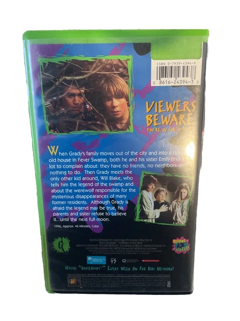 90'S GOOSEBUMPS THE Werewolf of Fever Swamp VHS 1996 Green Clamshell ...