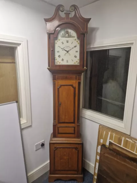 19th Century Oak & Mahogany Longcase Clock J Musgrove Burton on Trent