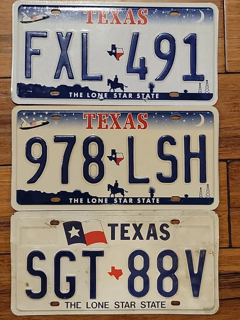 VINTAGE TEXAS VEHICLE License Plate No Expiration Date Sticker • Lot of