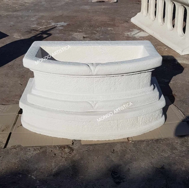 Vasca Lavanderia In Cemento 70x62x30 Cm - Lavatoio Con Pilozzo Per Esterno - Foto 12