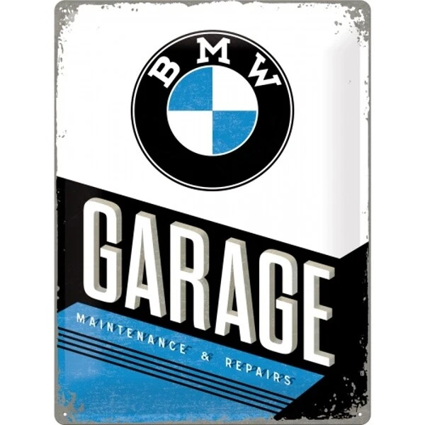 Letrero de Metal BMW Garaje Taller, Signo de la Nostalgia 40CM, Nuevo, Escudo