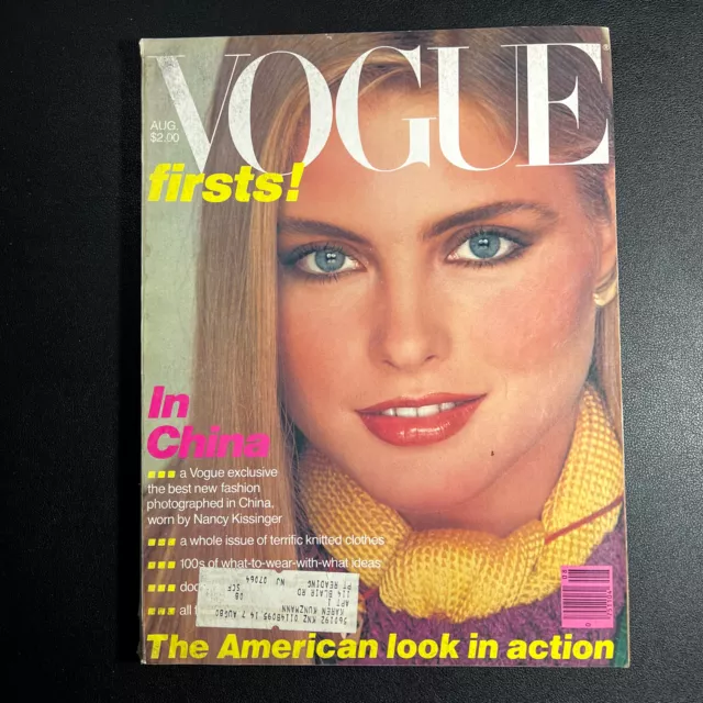 VINTAGE VOGUE US Magazine August 1979 Kim Alexis Cover Gia Carangi 280