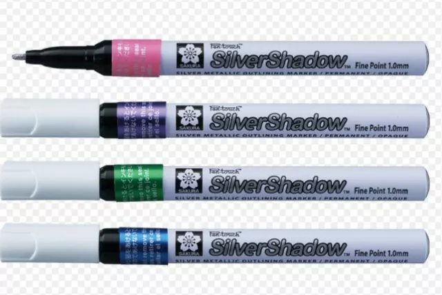 4pcs x Sakura Silver Outliner Metallic Marker Pen 1.0mm, GREEN