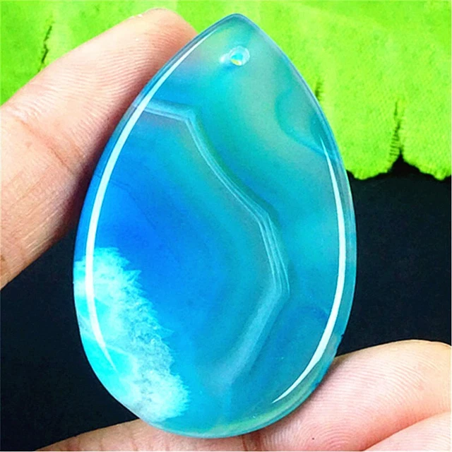 GV50349 46x30x5mm Blue/white Druzy Geode Agate Teardrop Pendant Bead
