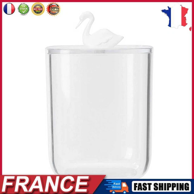 Clear Acrylic Storage Box Cotton Pad Swab Cosmetic Animal Case Washroom (B) fr