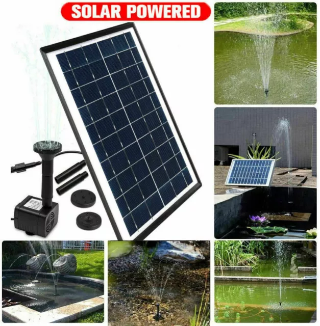 5W Solar Powered Water Fountain Pump Bird Bath Pond Pool Garden 500L/H 1.9M Lift