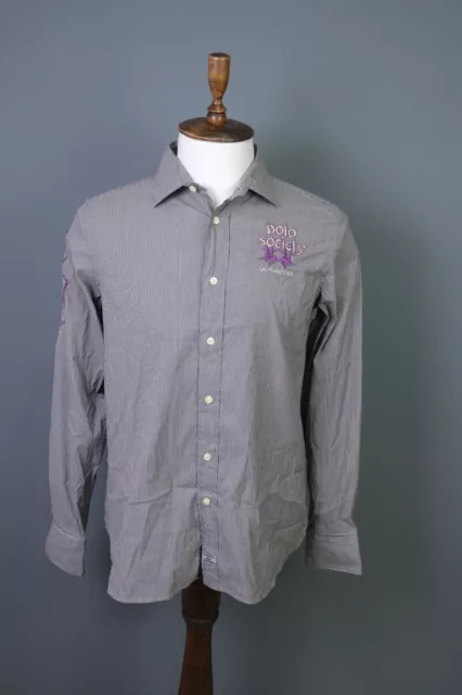 LA MARTINA Buenos Aires Gray Long Sleeve Polo Society Button Shirt Size L