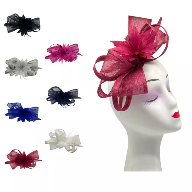 Feather Flower Hair Fascinator with Clip Headband Party Wedding Royal Ascot Prom
