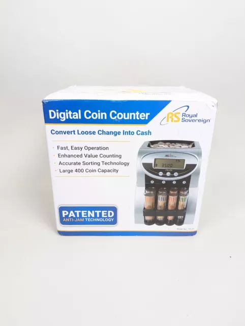 Royal Sovereign Fast Sort FS-2D Digital Coin Sorter W/ Tubes & Manuals TESTED