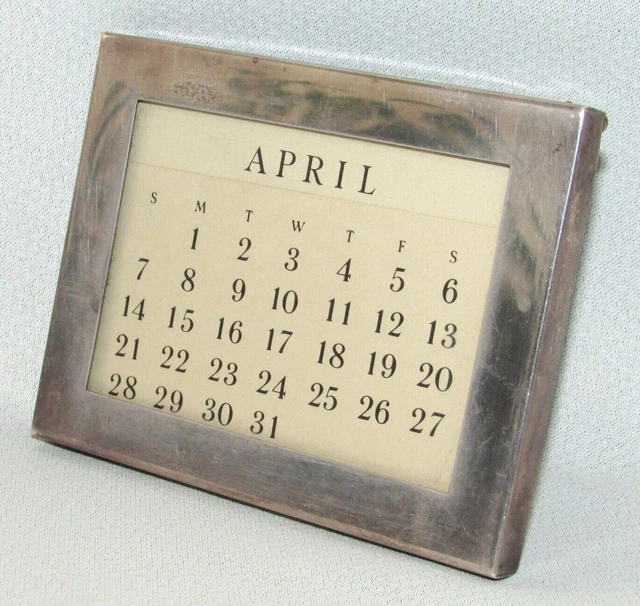 Vt Sterling Silver Picture Frame Annual Calendar TIFFANY & Co MAKERS Signed 588r Vt Sterling Silver Picture Frame Annual Calendar TIFFANY & Co MAKERS Signed 588r