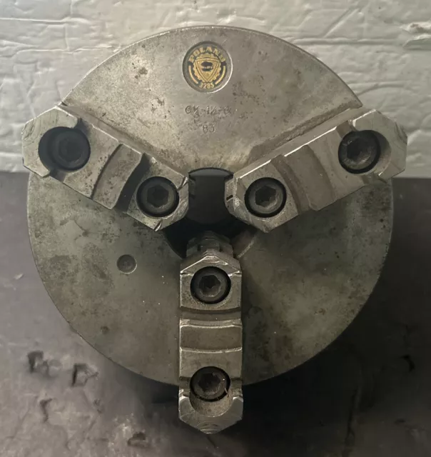 Bison 6 1/4” Lathe Chuck 3 Jaw 3285 Poland South Bend 1 1/2-8tpi Machinist Used