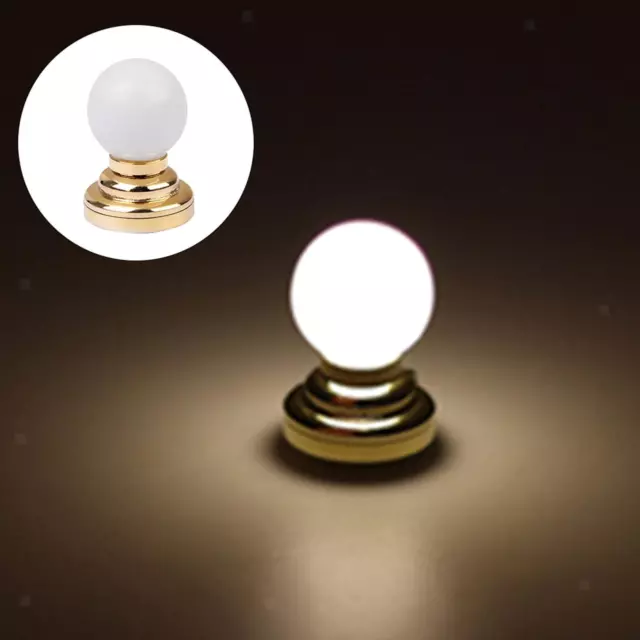 Doll House Miniature LED Globe White Ceiling Light Lighting Battery Operated 5