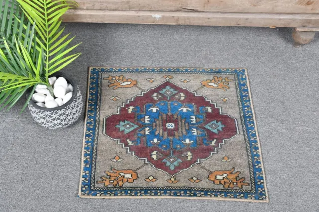 Coole Teppiche, 1,6x1,8 ft kleiner Teppich, Vintage Teppich, Orientalischer...