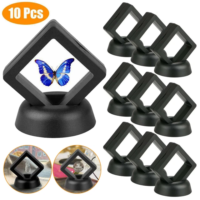 3D FLOATING COIN Display Frame Stand Holder Jewellery Shadow Box Case