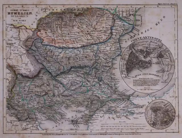 Dated 1837 Universal Atlas Map ~ RUMELIEN / ROUMANIA - BULGARIA ~ (10x12)-#1269