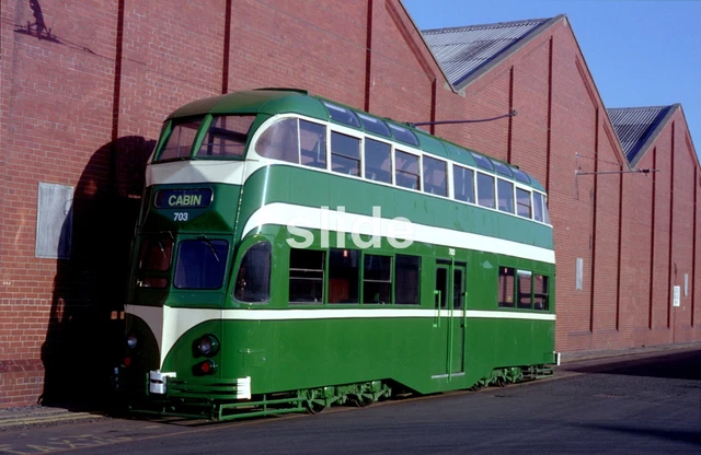 Blackpool Balloon Tram 703 Rigby Road 1995 Original Slide+Copyright