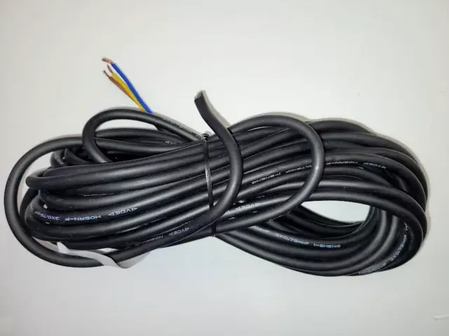 Black 3 core Electrical Cable 9.5m - Ideal Extension for Pond Pump Filter SR11O