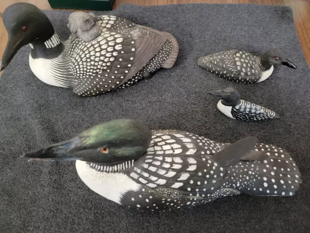 Set Of Loon Figurines - Includes Roger Desjardins