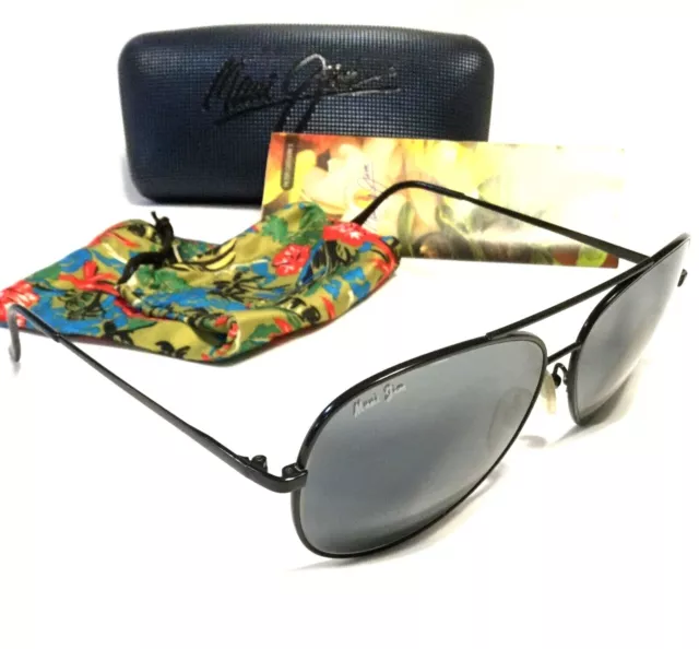 MAUI JIM SUNGLASSES MJ 179 Black Frames w/ Original Font Gray Polarized Lenses