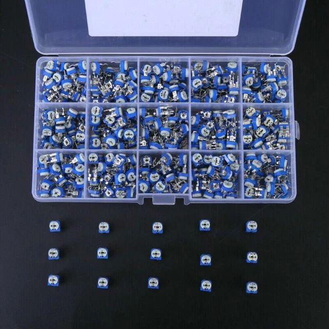 Kit potenziometro 375 pz set resistori assortiti 100-1000K Ohm