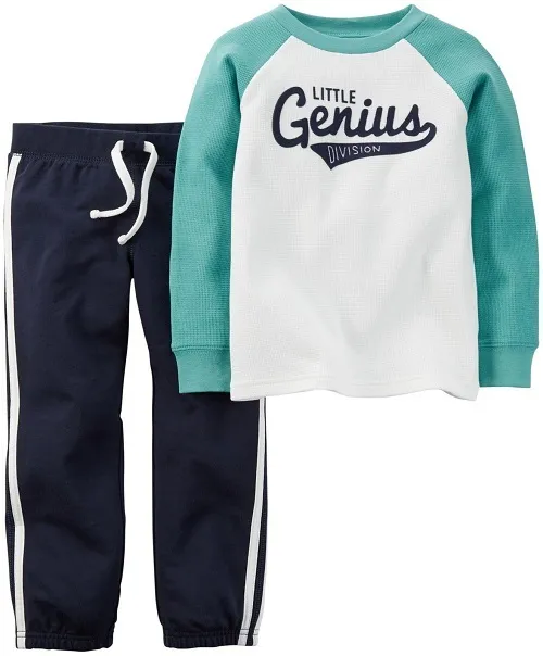 Carters Infant Boys   2pc Set Pants Outfit Size- 9M or 12M NWT (Genius )