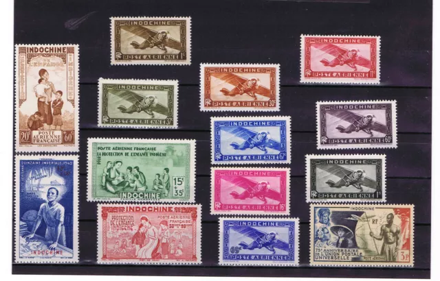 French Colonies - Airmail Indochina stamps from 1933 to 1949