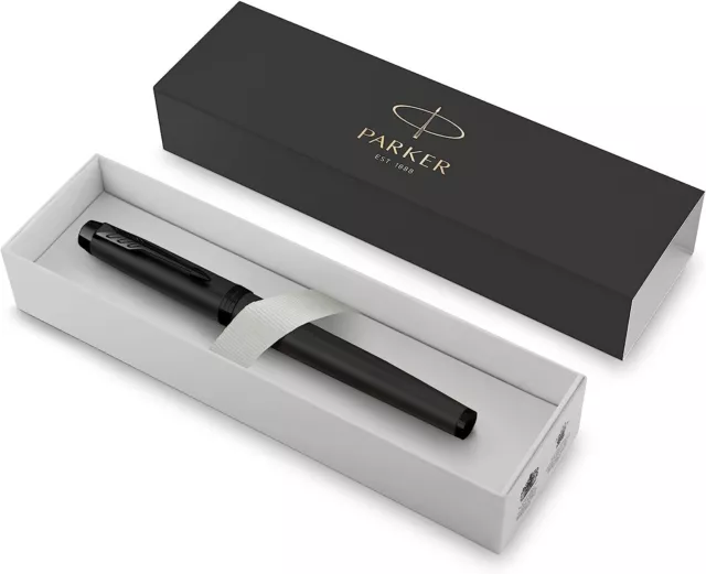 Tintenroller Parker IM ACHROMATIC  Mattschwarz Rollerball Stärke F Geschenkbox