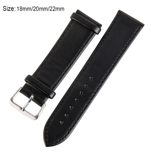 Genuine Leather Watch Strap 18 /20/ 22mm Mens Band Brown-Black Wristwatch Belt