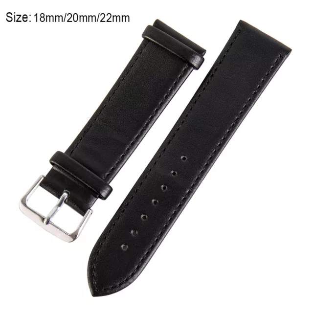 Genuine Leather Watch Strap 18 /20/ 22mm Mens Band Brown-Black Wristwatch Belt