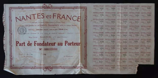 Action 1920  NANTES ET FRANCE  Pont Transbordeur titre bond share 6