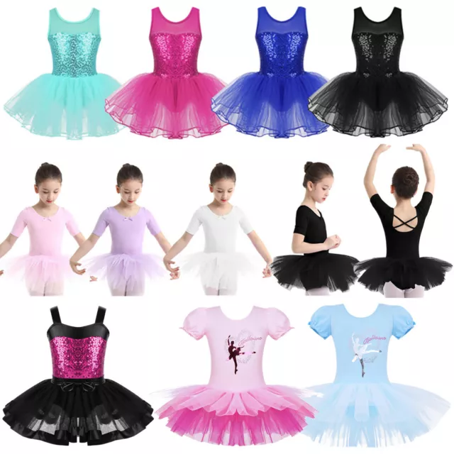 Children Girls Ballet Dance Dress Kid Leotard Tutu Skirt Ballerina Fairy Costume