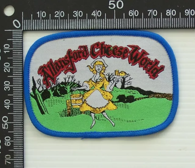 Vintage Allansford Cheese World Embroidered Souvenir Woven Cloth Sew-On Badge