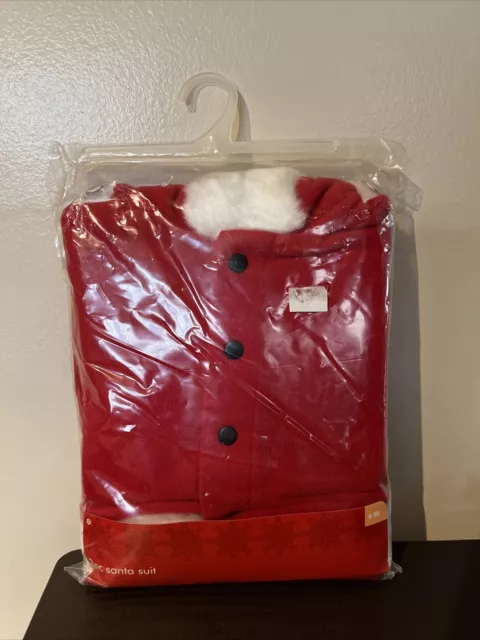 NEW Baby SANTA SUIT Christmas Outfit 2 Piece Red White Fur 6-9 Month Target NIP