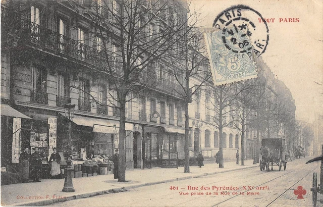 CPA 75 PARIS XXe TOUT PARIS RUE DES PYRENEES VIEW TAKEN FROM RUE DE LA MARE