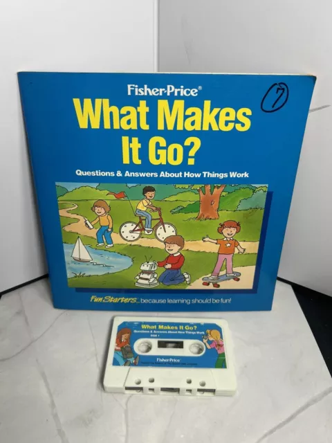 Fisher Price Cassette And Book  What Makes It Go.  1988