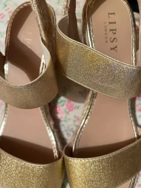 Lipsy gold hot sale wedges