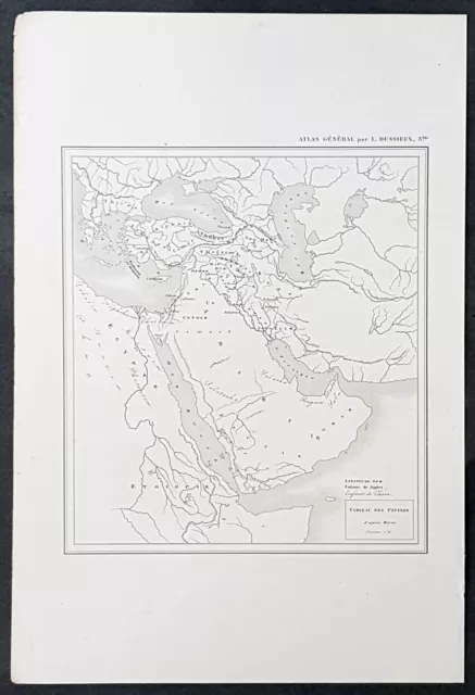 1845 Louis Dussieux Large Antique Map of Saudi Arabia & surrounding Countries