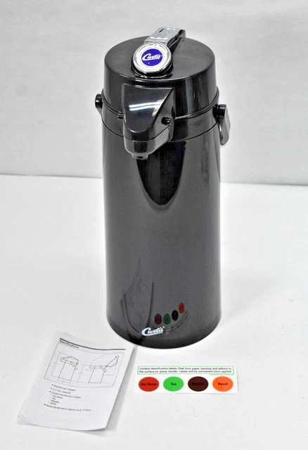 Curtis ThermoPro 2.2 L Lux Airpot Glass Lined Lever TLX-A22 Brewthrough Stopper