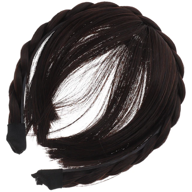 Fringe Bangs Human Hair Braided Headbands Women Wispy Accessories parrucca da donna
