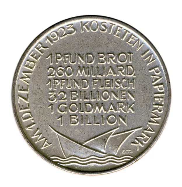 DEUTSCHES REICH - INFLATION - 1. Dezember 1923 - versilbert - ANSEHEN 2