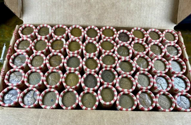 Wheat Cent Penny Roll 50 Coins Roll ***  PLEASE READ FIRST ** LOT # 250 500 1000