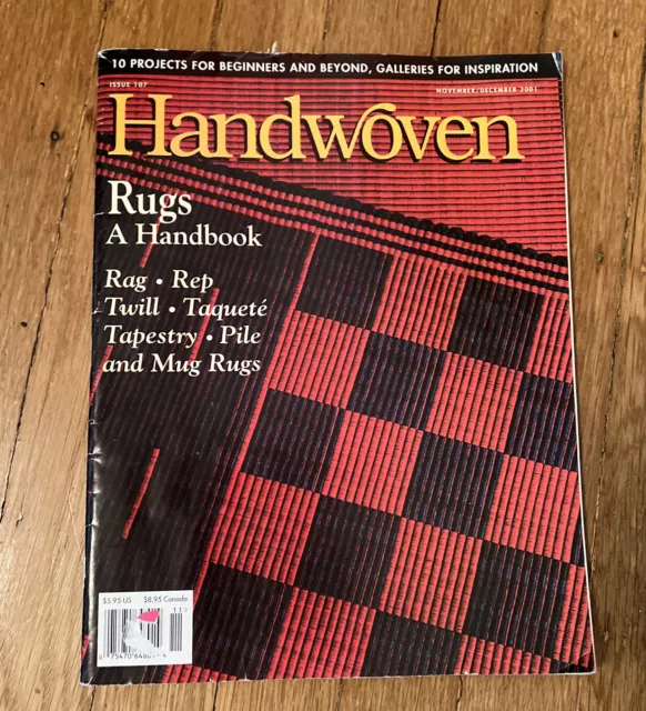Handwoven magazine Nov/Dec 2001 Rugs: A Handbook Pre Owned VG Weave Weaving