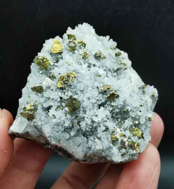 125g Natural  Quartz Crystal Cluster pyrite Specimen