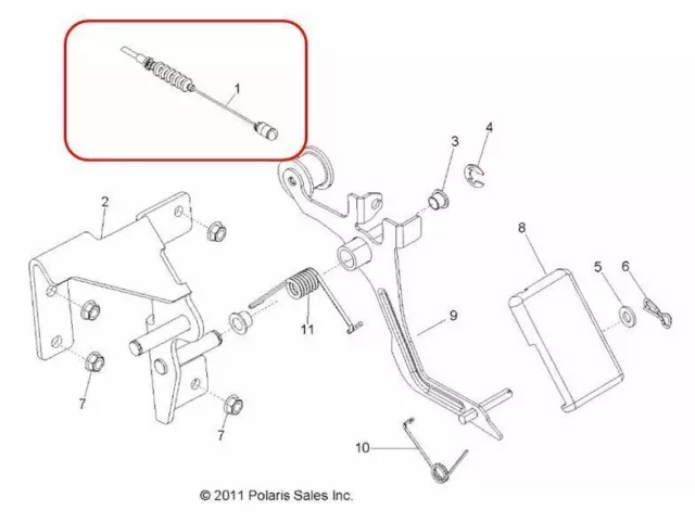 Original Polaris Ranger 900D Gaszug (2011-2014) Pn 7081676 3