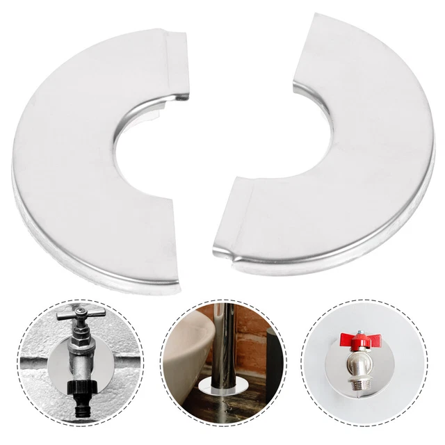 4 Pcs Stainless Pipe Cover Round Hole Pipe Cover Plumbing Cover Plates Eye Plate 9
