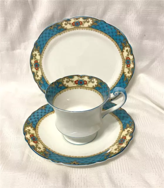 Scarce Paragon star trio Oval plate + saucer Rd No 744170 Art Deco #3